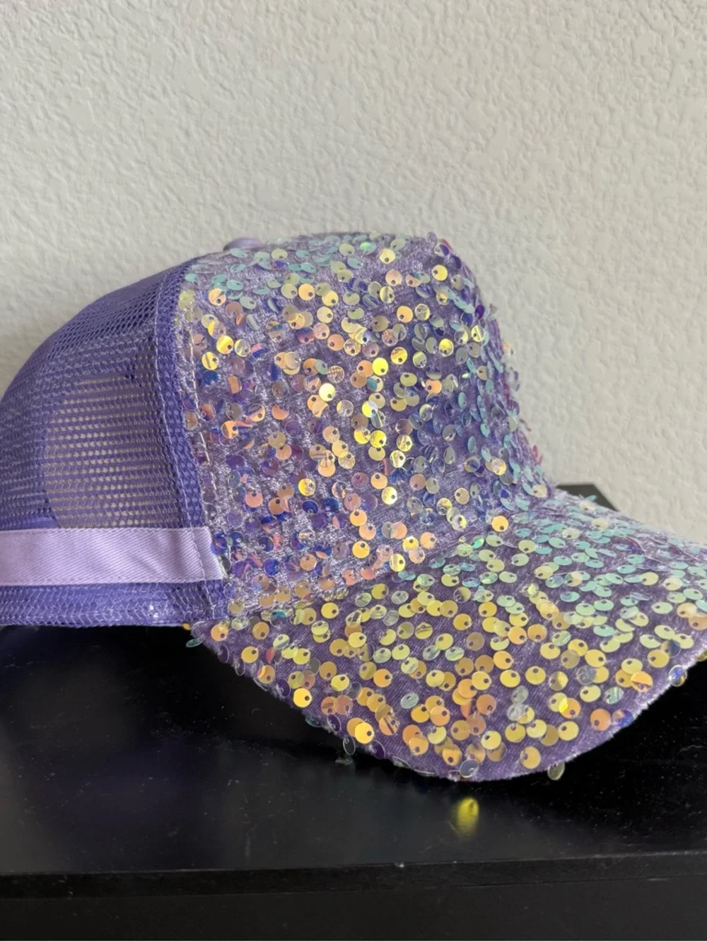 NWT Justice Purple Sequin Kids Cap - Sparkle Trucker Hat